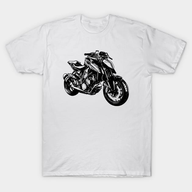 Super Duke 1290 Bike Sketch Art T-Shirt by KAM Std